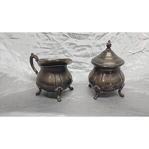 TOWLE SILVERPLATE  footed creamer and footed sugar bowl with lid